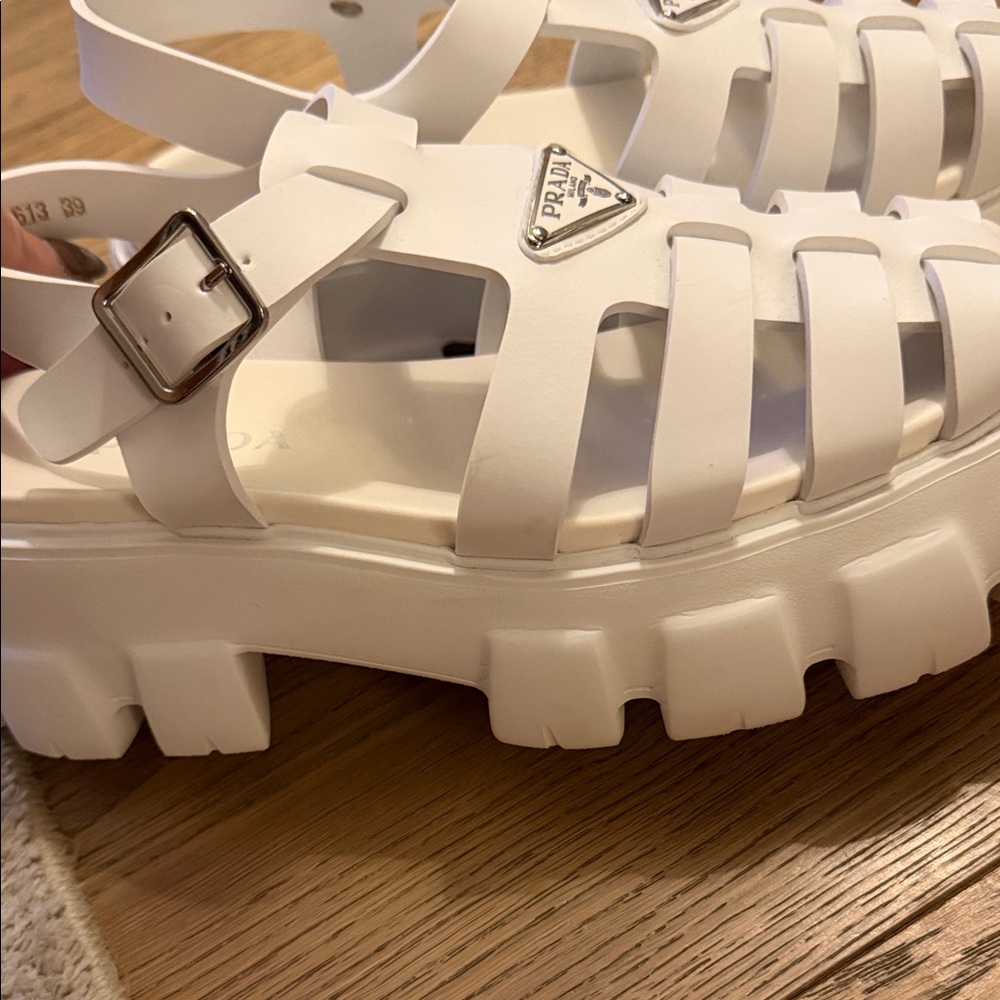 Prada White Chunky Jelly Fisherman Sandals - Picture 3 of 3
